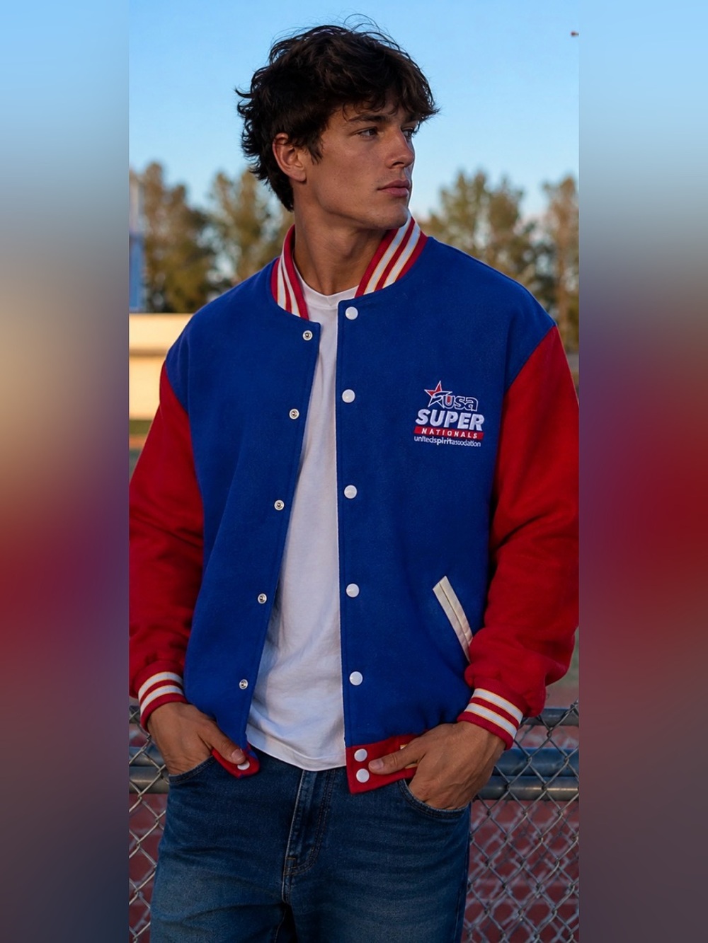 UNISEX USA SuperNationals United Spirit Collegiate Streetwear Y2K varsity jacket